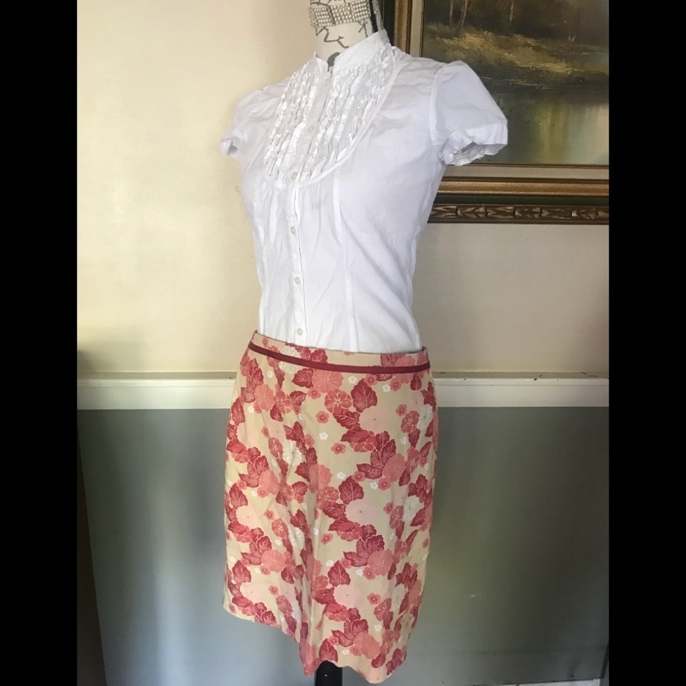 Ann Taylor Loft Stretch Floral Pencil Skirt
